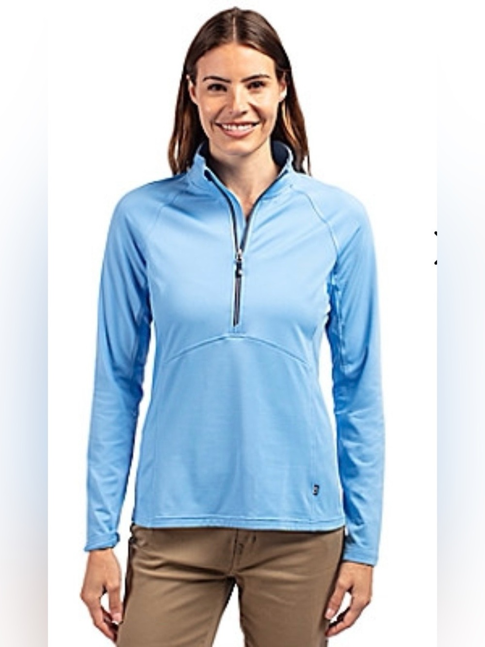 NWT Cutter & Buck Adapt Recycled Soft Knit Stretch Wmns 1/2 Zip Pullover~Atlas~M
